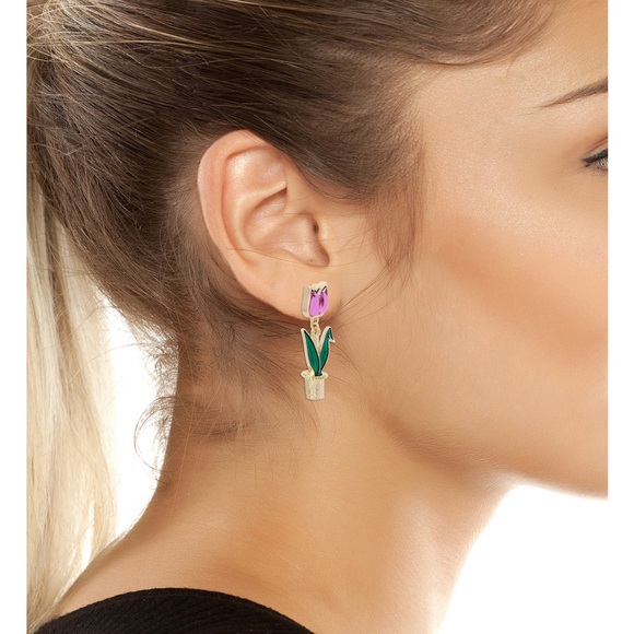 Betsey Johnson Tulip Mismatched Earrings NEW - Picture 7 of 7